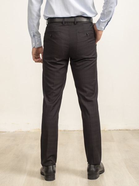 Quần Tây Nam Aristino ATR04109 Quần Âu Nam Màu Đen 01 Kẻ Dáng Regular Fit  Vải Polyester