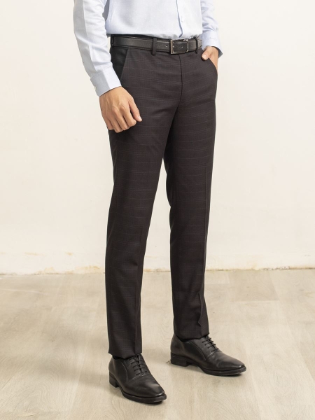 Quần Tây Nam Aristino ATR04109 Quần Âu Nam Màu Đen 01 Kẻ Dáng Regular Fit  Vải Polyester