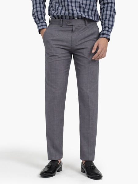 Quần tây Nam Aristino ATR00301 Màu Xám 18 Kẻ Dáng Slim Fit