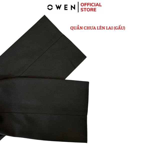 Quần Tây Nam Owen QST232451T màu đen trơn dáng ôm Slim fit cạp tăng đơ chất liệu TR spandex