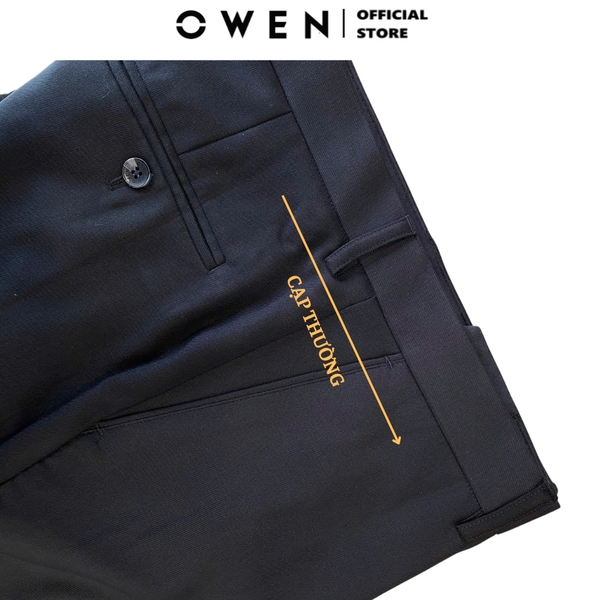 Quần Tây Nam Owen QR242843R màu xanh tím than dáng suông regular fit chất liệu nano
