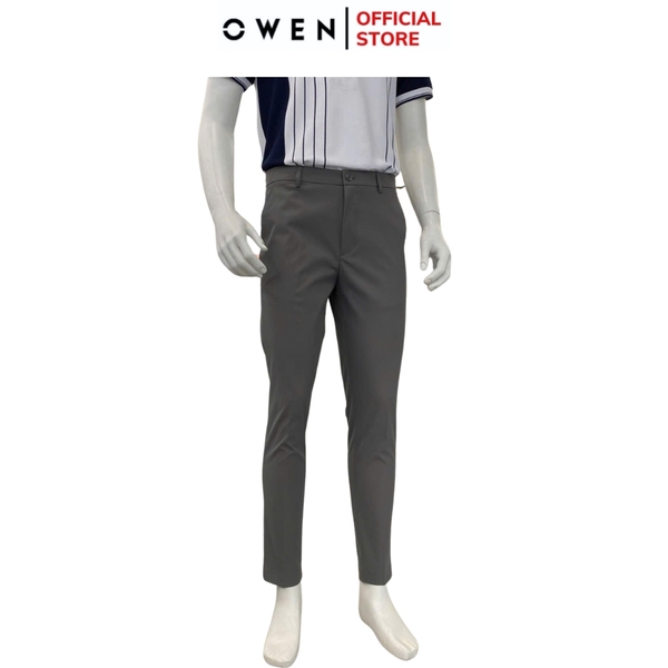 Quần tây Nam Owen QG252414 màu xám dáng suông thể thao S-form chất liệu Conjugated polyester