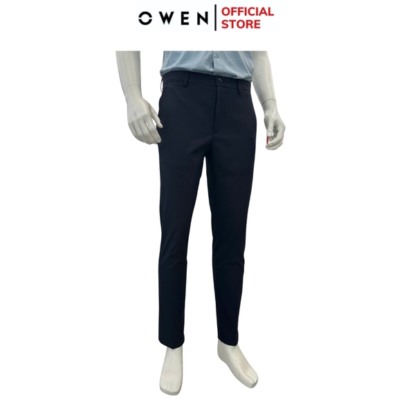 Quần tây Nam Owen QG252460 màu xanh tím than dáng suông thể thao S-form chất liệu polyester