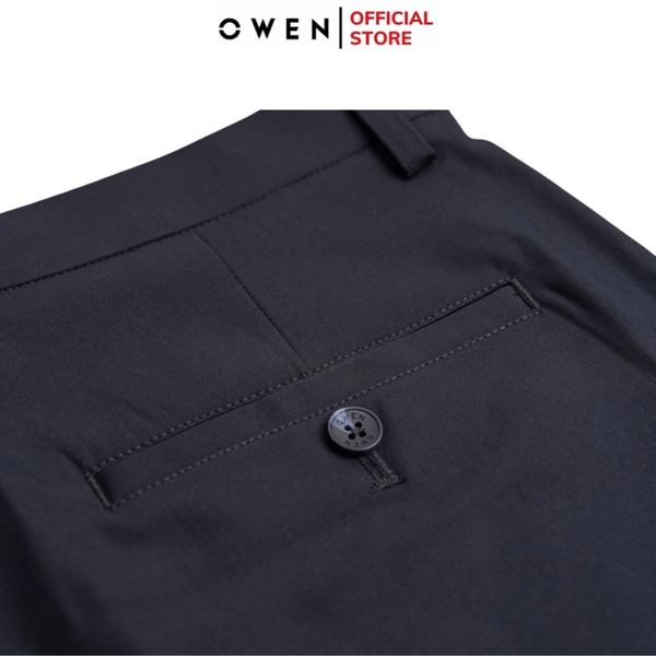 Quần tây Nam Owen QG252460 màu xanh tím than dáng suông thể thao S-form chất liệu polyester