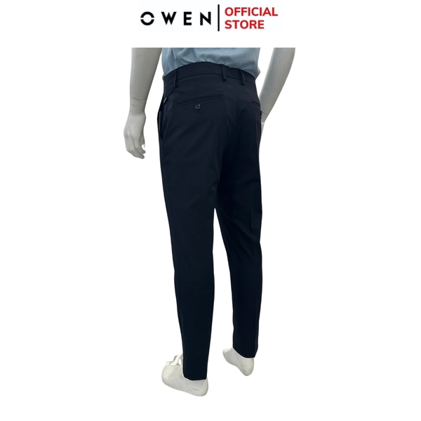 Quần tây Nam Owen QG252460 màu xanh tím than dáng suông thể thao S-form chất liệu polyester