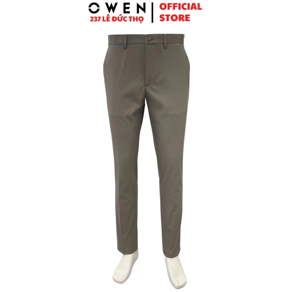 Quần tây Nam Owen QG252538 màu xám dáng suông S - fom chất liệu polyester