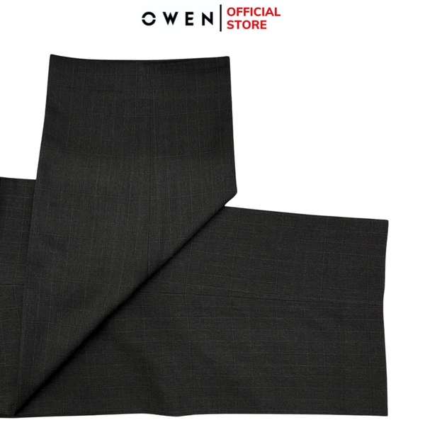 Quần tây Nam Owen QGT252410 màu đen dáng suông thể thao S-form cạp tăng đơ chất liệu TR spandex