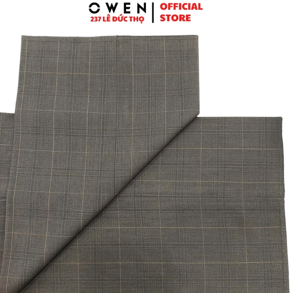 Quần tây Nam Owen QRT257101 xám nhạt dáng suông regular fit cạp tăng đơ chất liệu polyester spandex