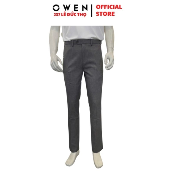 Quần Tây Nam Owen QRT263055 Xám Nhạt Regular Fit Cạp Tăng Đơ
