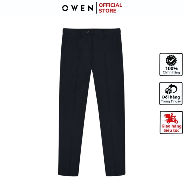Quần Tây Nam Owen QS242829 màu xanh tím than dáng ôm slim fit chất liệu Lanatex polyester