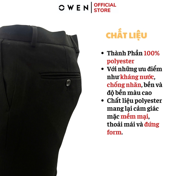 Quần Tây Nam Owen QS242829 màu xanh tím than dáng ôm slim fit chất liệu Lanatex polyester