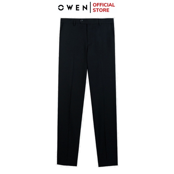 Quần tây Nam Owen QS257078 màu đen dáng ôm slim fit chất liệu Nano