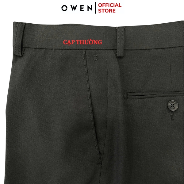 Quần tây Nam Owen QS257078 màu đen dáng ôm slim fit chất liệu Nano