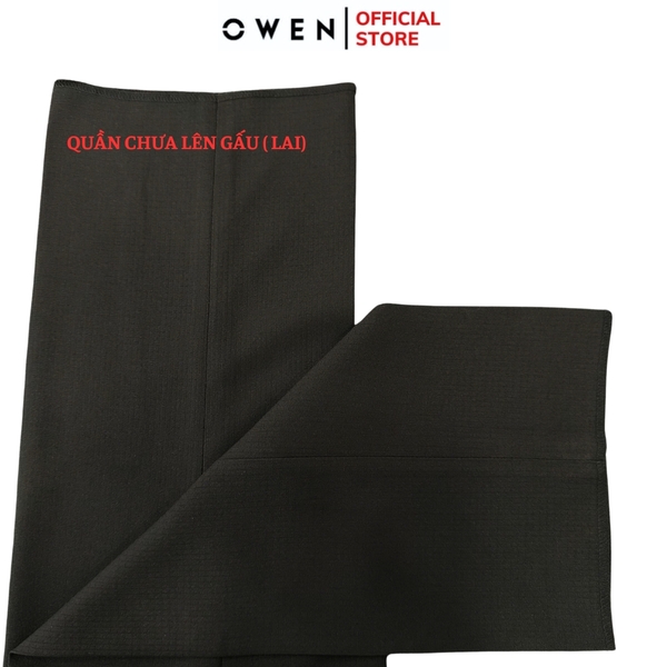 Quần tây Nam Owen QS257078 màu đen dáng ôm slim fit chất liệu Nano