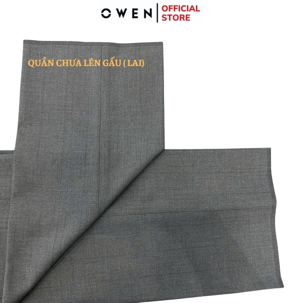 Quần tây Nam Owen QS257093 màu xám dáng ôm slim fit Chất liệu Polyester Rayon