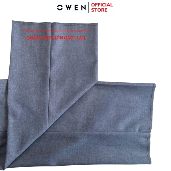 Quần Tây Nam Owen QST242470R màu xám nhạt trơn dáng ôm slim fit cạp tăng đơ chất liệu TR Spandex