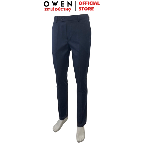 Quần Tây Nam Owen QST242812 màu Xanh tím than dáng ôm slim fit cạp tăng đơ chất liệu Polyester - Rayon - Spandex