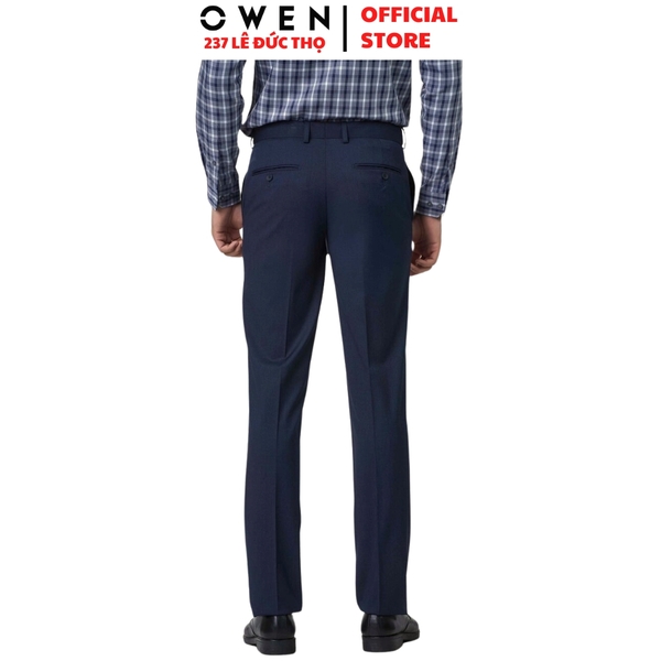 Quần Tây Nam Owen QST242812 màu Xanh tím than dáng ôm slim fit cạp tăng đơ chất liệu Polyester - Rayon - Spandex