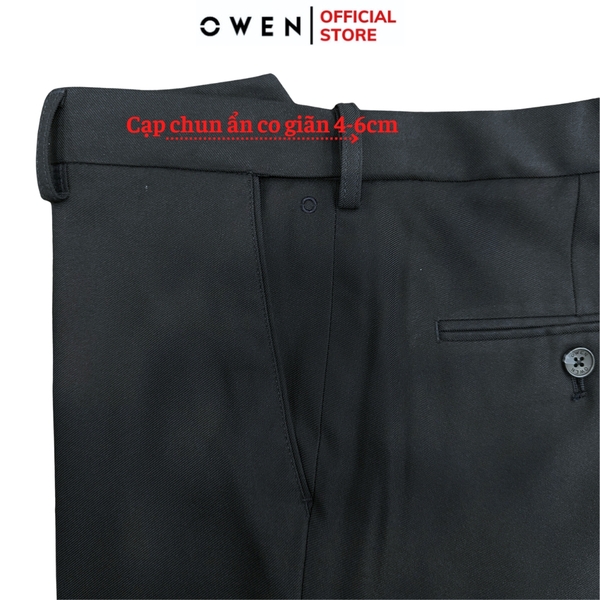 Quần tây Nam Owen QST252474R2 màu xanh tím than dáng ôm silm fit cạp tăng đơ chất liệu Nano