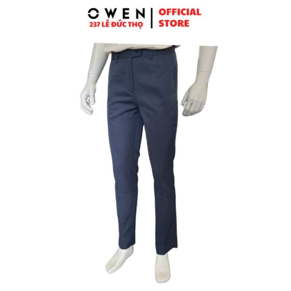 Quần Tây Nam Owen QST263056 Xanh Đậm Slim Fit Cạp Tăng Đơ