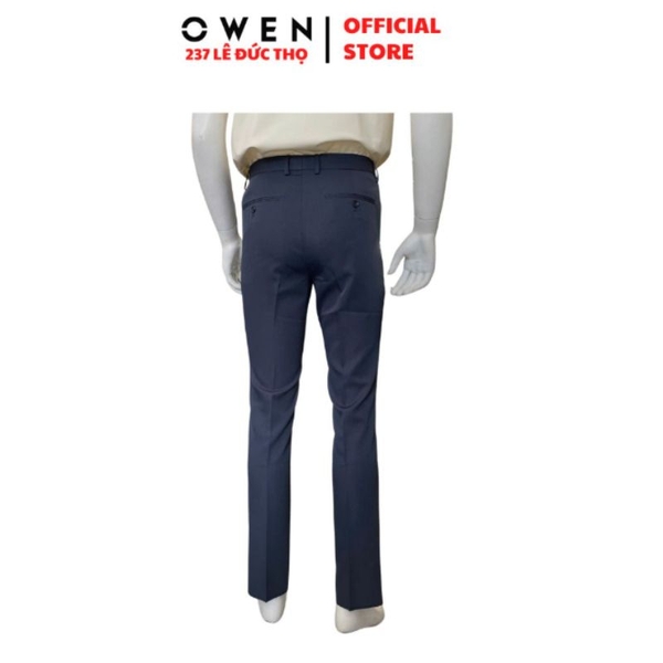 Quần Tây Nam Owen QST263056 Xanh Đậm Slim Fit Cạp Tăng Đơ