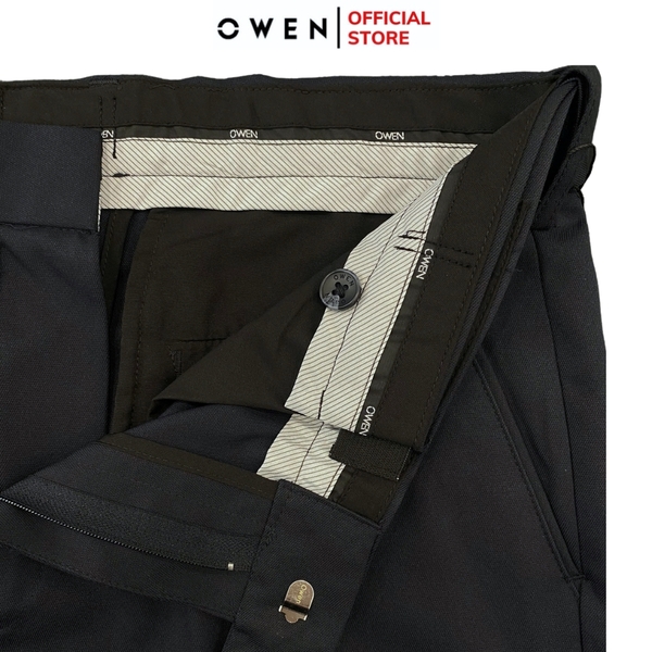 Quần Tây Nam Owen QTJ242818 mày xanh tím than dáng suông rộng J-form cạp tăng đơ chất liệu nano poly