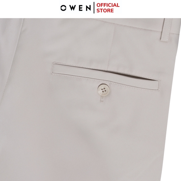 Quần tây Nam Owen QTJ252412 màu be dáng J-form chất liệu Polyester