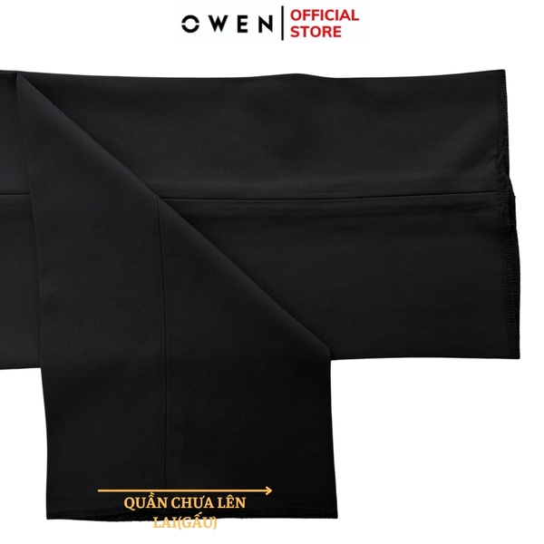 Quần tây Nam Owen QTJ252464 màu đen dáng J-form chất liệu Smart polyester