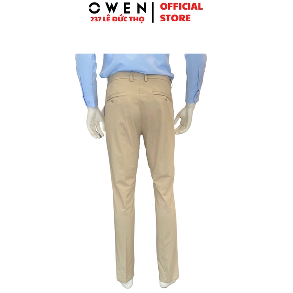 Quần Tây Nam Owen QTJ262505_BE Màu Be J-Form Cạp Thường chất liệu poly