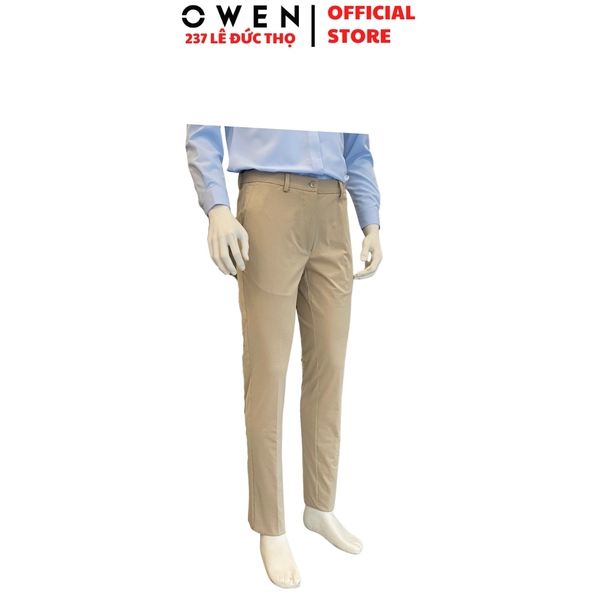 Quần Tây Nam Owen QTJ262505_BE Màu Be J-Form Cạp Thường chất liệu poly