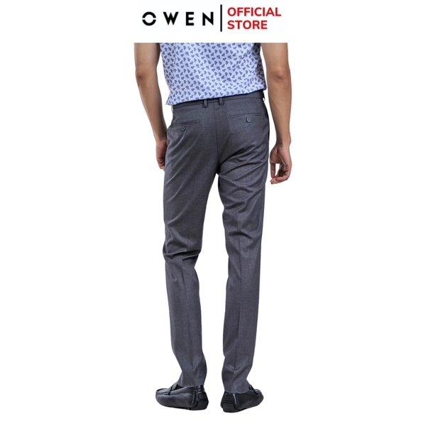 Quần Tây Nam Owen QV231683 màu xám dáng ôm slim fit Vải Polyester