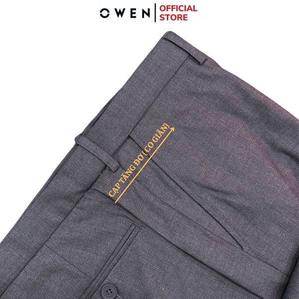 Quần Tây Nam Owen QV231683 màu xám dáng ôm slim fit Vải Polyester