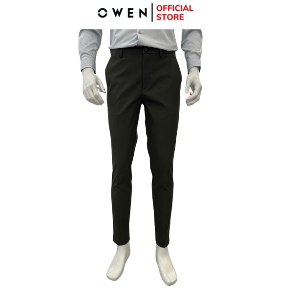 Quần tây Nam Owen QG257112 màu xám đậm dáng suông thể thao S-form chất liệu Conjugated polyester