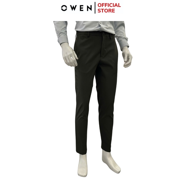 Quần tây Nam Owen QG257112 màu xám đậm dáng suông thể thao S-form chất liệu Conjugated polyester