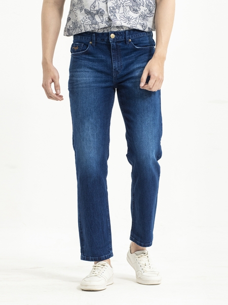 Quần Jean Nam Aristino Quần Bò Nam AJN02401 Dáng Regular Fit Chất Liệu Cotton