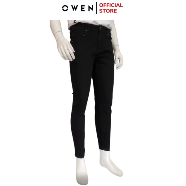 Quần Jean Nam Owen Quần Bò Nam QJR251246 màu đen dáng suông ông đứng Regular fit chất liệu Denim cotton