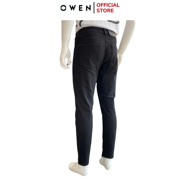 Quần Jean Nam Owen Quần Bò Nam QJR251246 màu đen dáng suông ông đứng Regular fit chất liệu Denim cotton