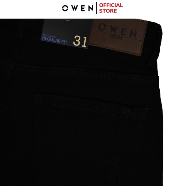 Quần Jean Nam Owen Quần Bò Nam QJR251246 màu đen dáng suông ông đứng Regular fit chất liệu Denim cotton