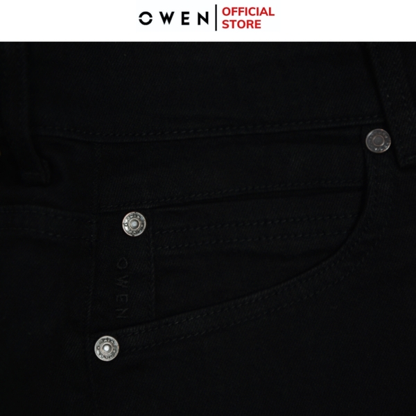 Quần Jean Nam Owen Quần Bò Nam QJR251246 màu đen dáng suông ông đứng Regular fit chất liệu Denim cotton