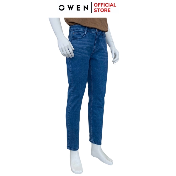 Quần Jean Nam Owen Quần Bò Nam QJR251248 màu xanh dáng suông ông đứng Regular fit chất liệu Denim cotton