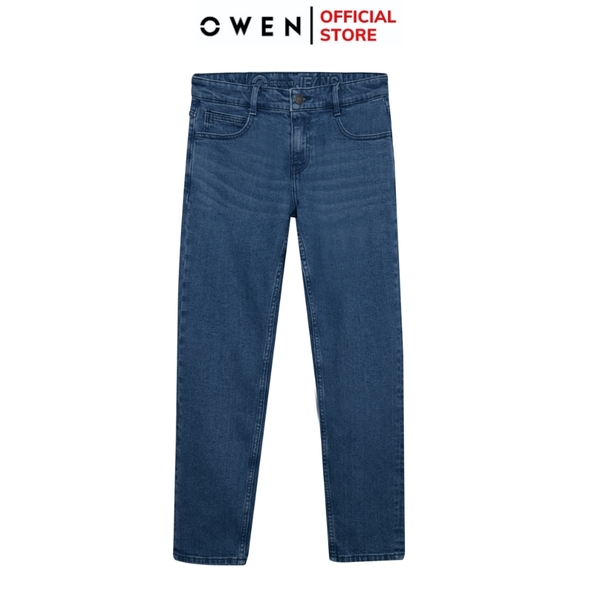 Quần Jean Nam Owen Quần Bò Nam QJR251248 màu xanh dáng suông ông đứng Regular fit chất liệu Denim cotton