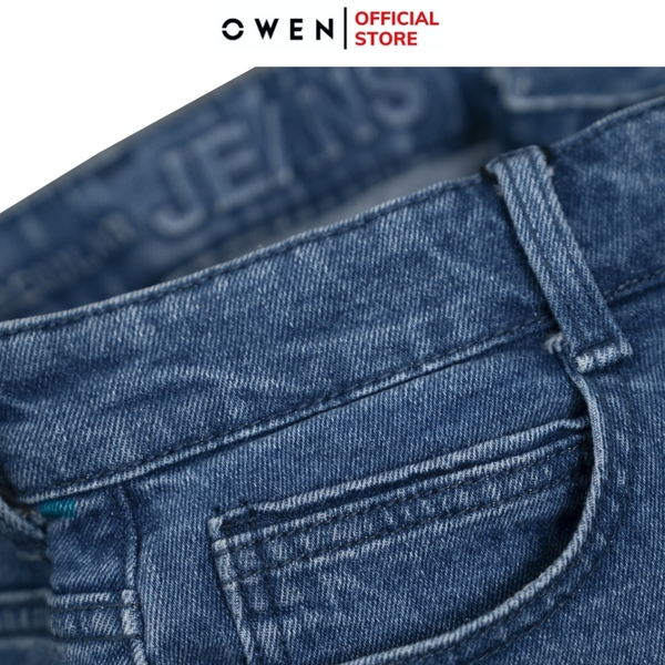 Quần Jean Nam Owen Quần Bò Nam QJR251248 màu xanh dáng suông ông đứng Regular fit chất liệu Denim cotton