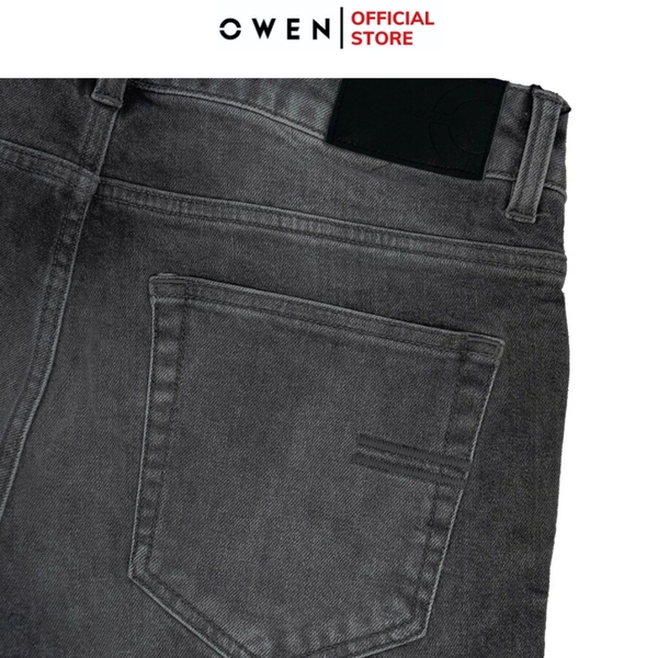 Quần Jean Nam Owen Quần Bò Nam QJR258020 màu xám nhạt dáng suông regular fit Chất liệu denim cotton