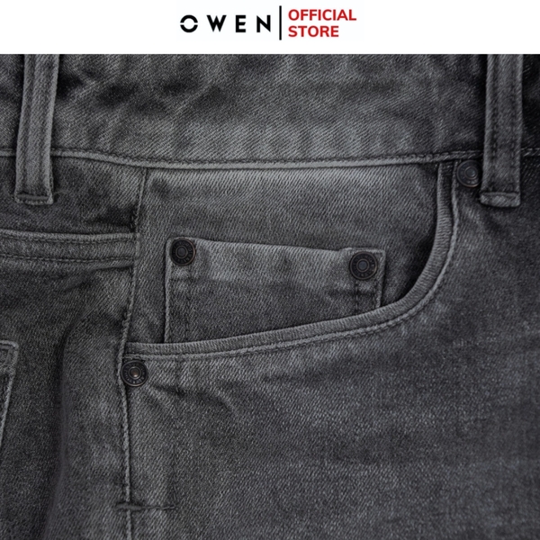 Quần Jean Nam Owen Quần Bò Nam QJR258020 màu xám nhạt dáng suông regular fit Chất liệu denim cotton