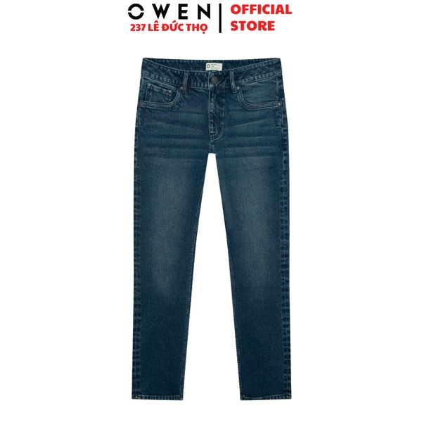 Quần Jean Nam Owen Quần Bò Nam QJS258017 màu xanh dáng ôm slim fit chất liệu denim cotton