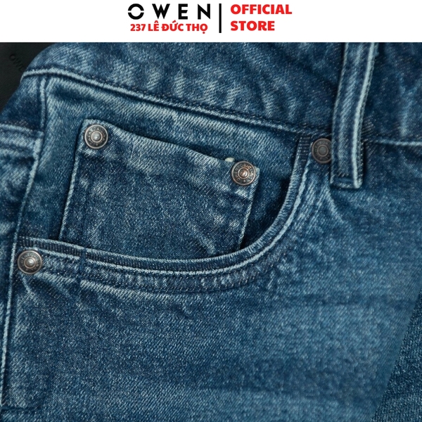 Quần Jean Nam Owen Quần Bò Nam QJS258017 màu xanh dáng ôm slim fit chất liệu denim cotton