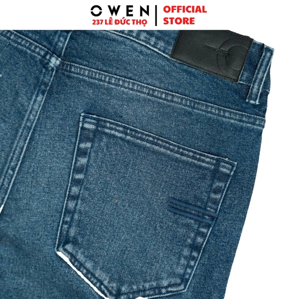 Quần Jean Nam Owen Quần Bò Nam QJS258017 màu xanh dáng ôm slim fit chất liệu denim cotton