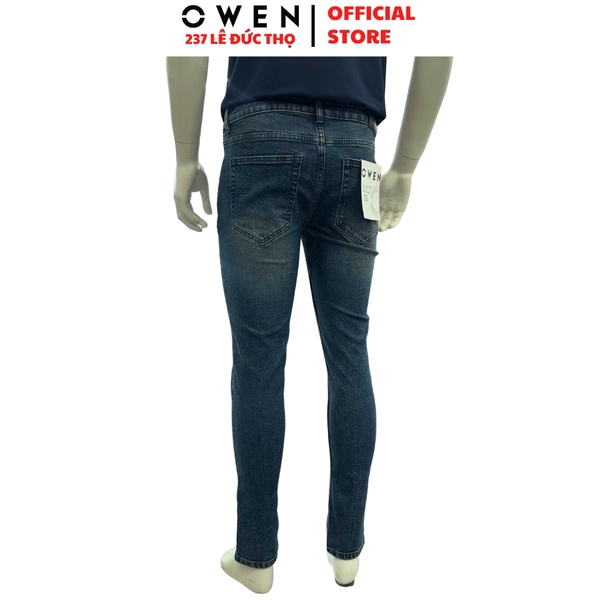 Quần Jean Nam Owen Quần Bò Nam QJS258017 màu xanh dáng ôm slim fit chất liệu denim cotton