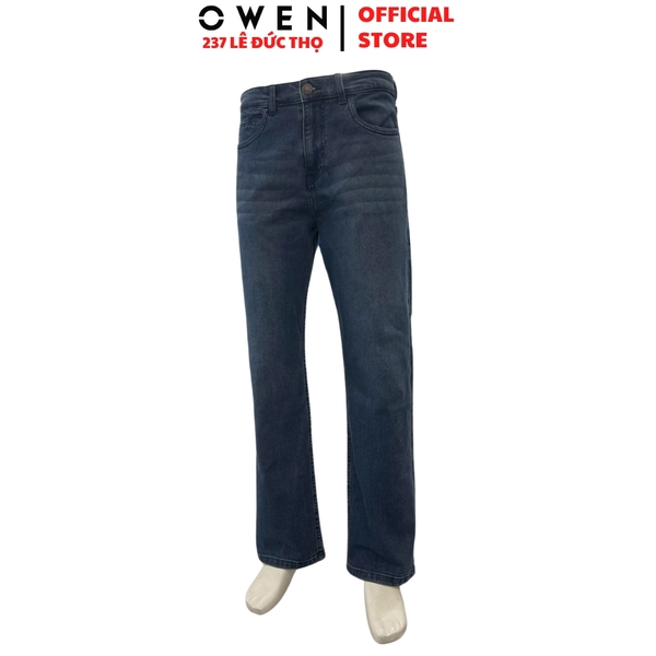 Quần Jean Nam Owen Quần Bò Nam QJT251238 màu xanh Dáng suông Straight Fit chất liệu denim cotton spandex