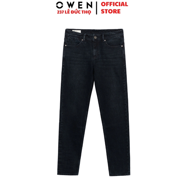 Quần Jean Nam Owen Quần Bò Nam QJR258010 màu xanh đậm dáng suông regular fit chất liệu demin cotton